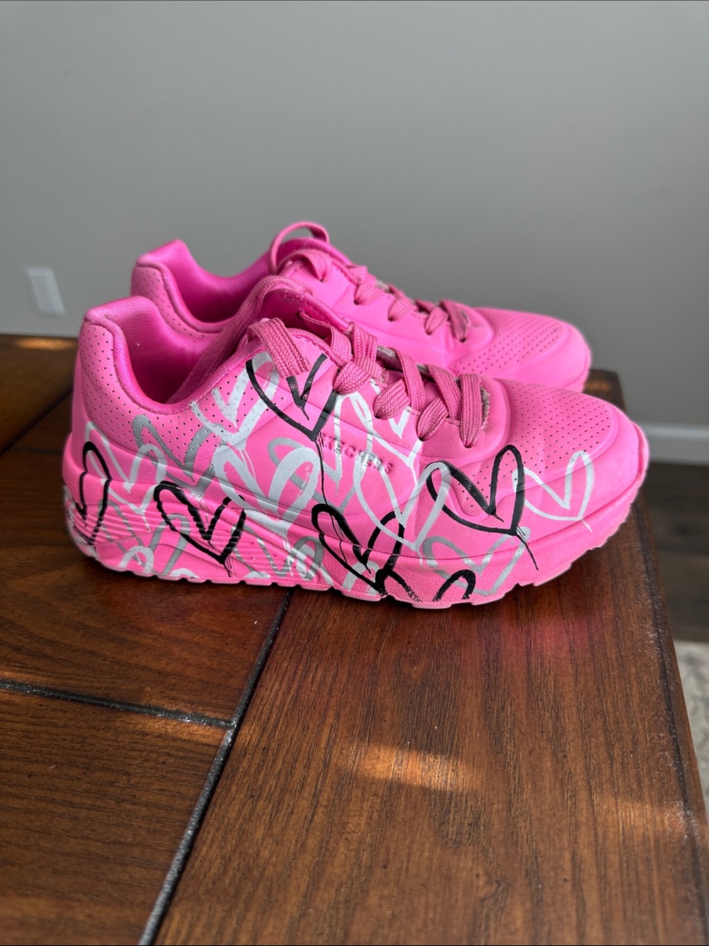 Skechers Pink Kids Heart-Graphic Sneakers
